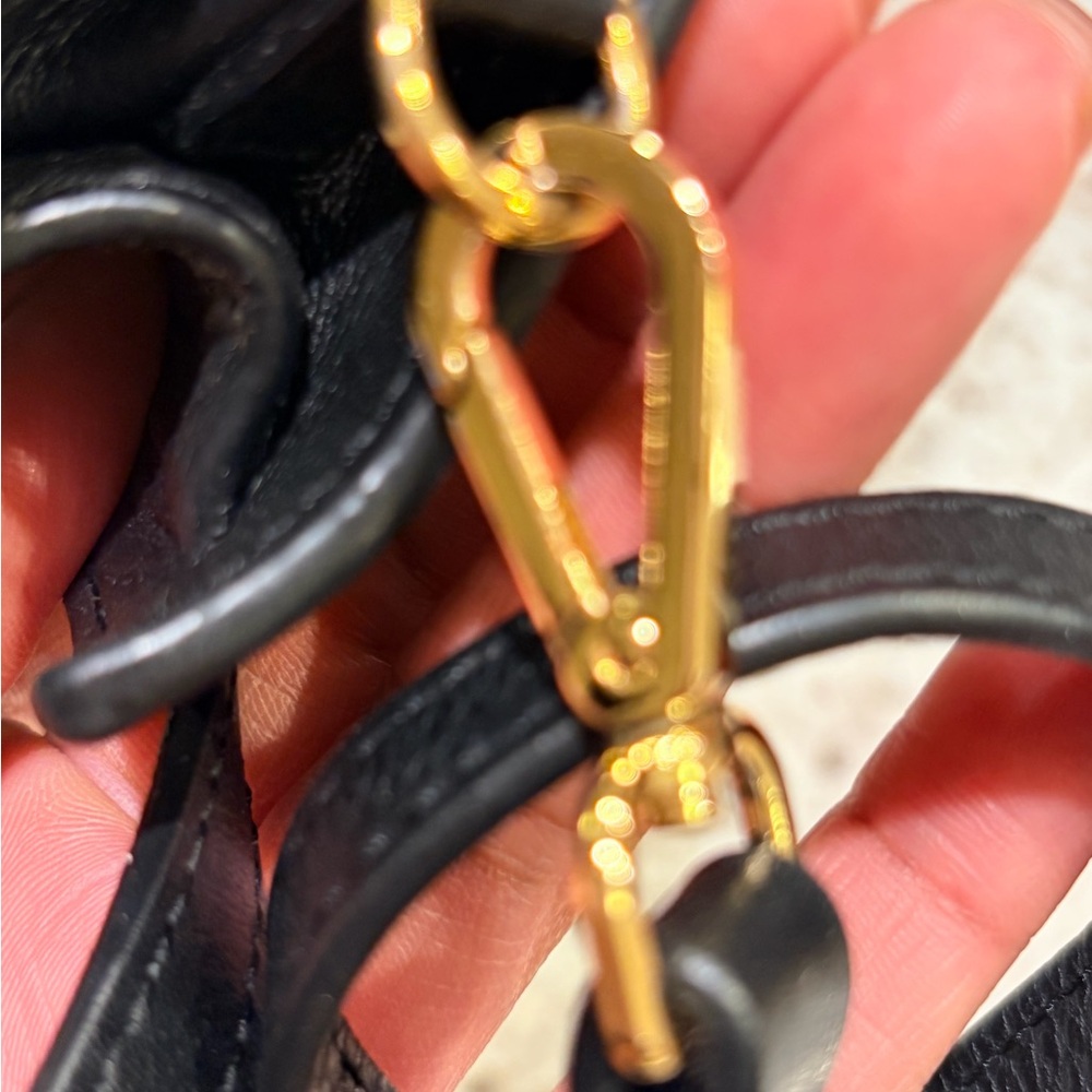 Jacquemus Black Leather Mini Bag with Gold Logo - Picture 6 of 11